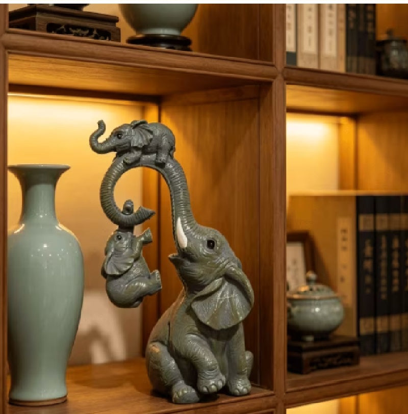 🐘 Figura de Elefante Dorada para Decoración Elegante del Hogar